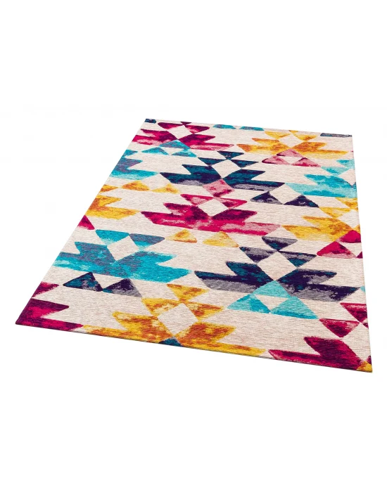 SMART HALI 0526 Kolay Kullanımlı Çok Renkli Modern İnce Dokuma Halı