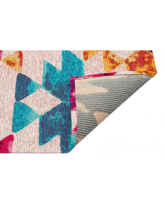 SMART HALI 0526 Kolay Kullanımlı Çok Renkli Modern İnce Dokuma Halı