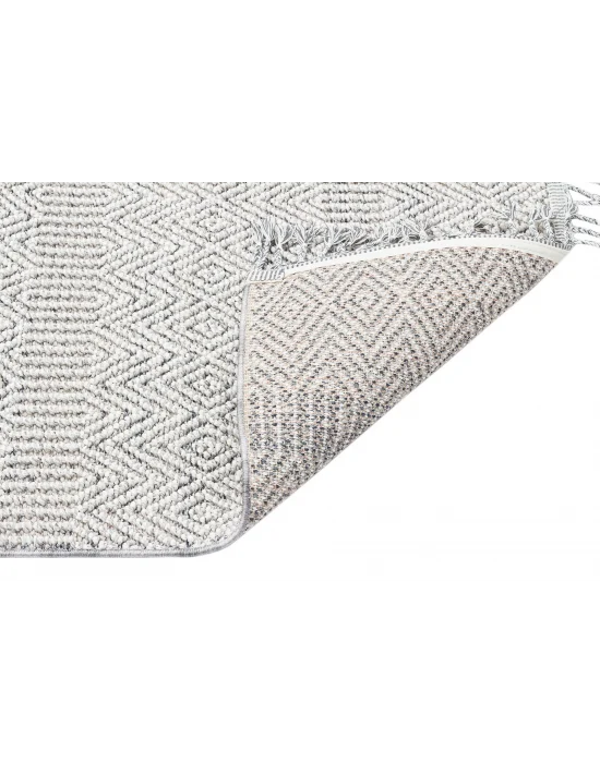 Soho Sh 01 Grey Hav Vermeyen Özel Ipler Ile Üretilen Etnik Örgü Desenlere Sahip Makine Halısı