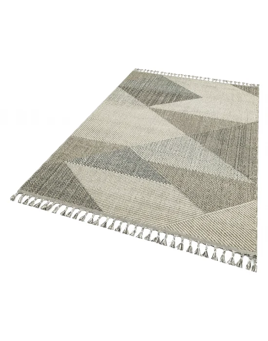 Soho Sh 08 Grey Multy Hav Vermeyen Özel Ipler Ile Üretilen Etnik Örgü Desenlere Sahip Makine Halısı