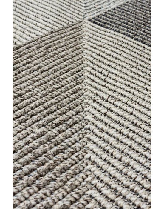 Soho Sh 08 Grey Multy Hav Vermeyen Özel Ipler Ile Üretilen Etnik Örgü Desenlere Sahip Makine Halısı