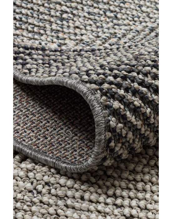 Soho Sh 08 Grey Multy Hav Vermeyen Özel Ipler Ile Üretilen Etnik Örgü Desenlere Sahip Makine Halısı