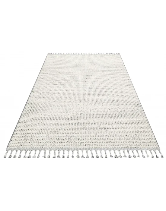 Soho Sh 13 Cream Grey Hav Vermeyen Özel Ipler Ile Üretilen Etnik Örgü Desenlere Sahip Makine Halısı