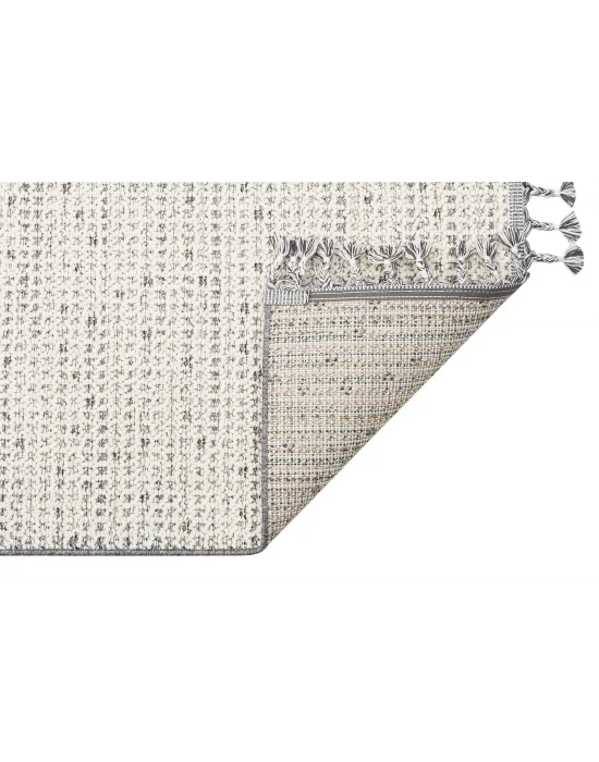 Soho Sh 13 Cream Grey Hav Vermeyen Özel Ipler Ile Üretilen Etnik Örgü Desenlere Sahip Makine Halısı