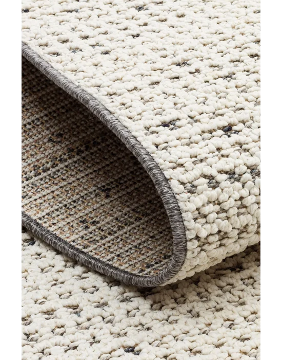 Soho Sh 13 Cream Grey Hav Vermeyen Özel Ipler Ile Üretilen Etnik Örgü Desenlere Sahip Makine Halısı