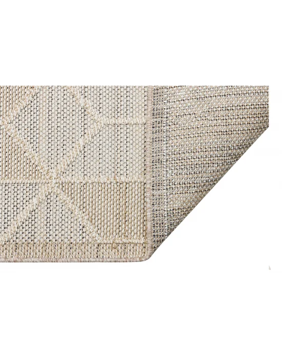 Soho Sh 03 Beige Hav Vermeyen Özel Ipler Ile Üretilen Etnik Örgü Desenlere Sahip Makine Halısı