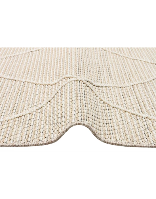 Soho Sh 02 Beige Hav Vermeyen Özel Ipler Ile Üretilen Etnik Örgü Desenlere Sahip Makine Halısı