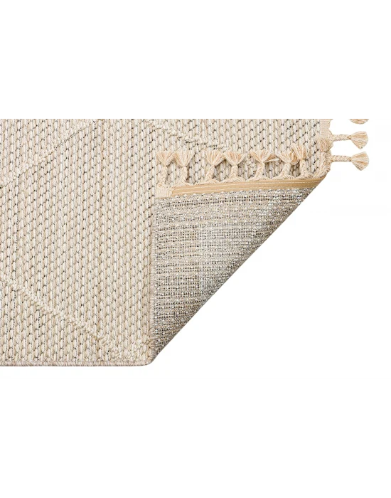 Soho Sh 02 Beige Hav Vermeyen Özel Ipler Ile Üretilen Etnik Örgü Desenlere Sahip Makine Halısı