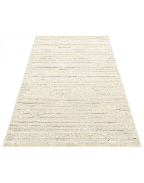 ZENITH HALI 0065 Yüksek Alçak Dokulu Naturel Yün ve Viskon Modern Dokuma Halı