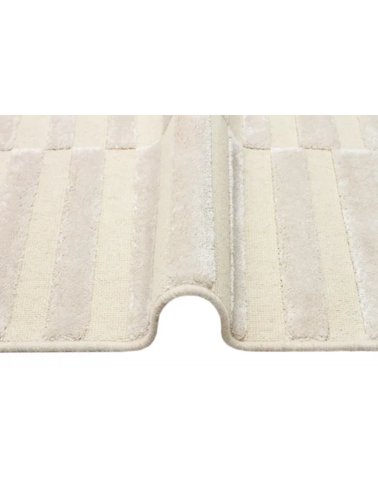 ZENITH HALI 0079 Yüksek Alçak Dokulu Naturel Yün ve Viskon Modern Dokuma Halı