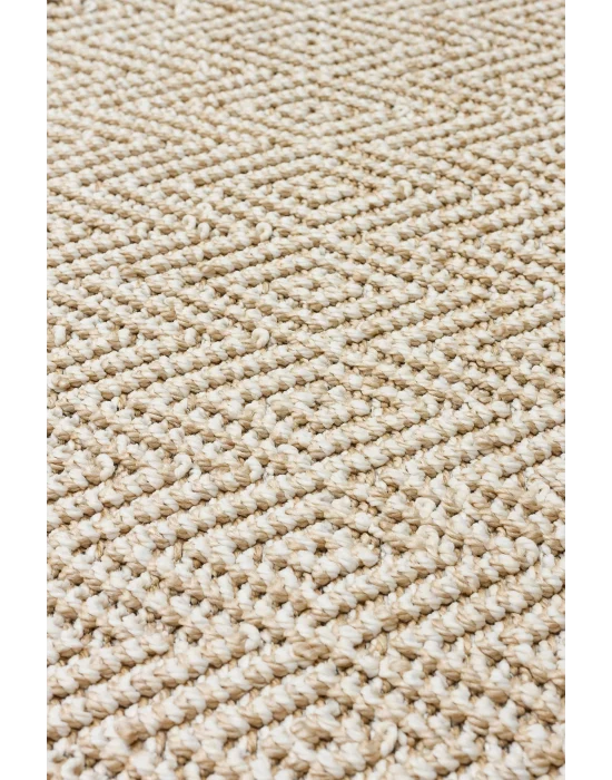 Soho Sh 01 Beige Hav Vermeyen Özel Ipler Ile Üretilen Etnik Örgü Desenlere Sahip Makine Halısı