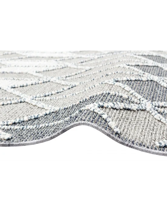 Soho Sh 03 Grey Hav Vermeyen Özel Ipler Ile Üretilen Etnik Örgü Desenlere Sahip Makine Halısı