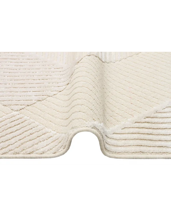 ZENITH HALI 0057 Yüksek Alçak Dokulu Naturel Yün ve Viskon Modern Dokuma Halı