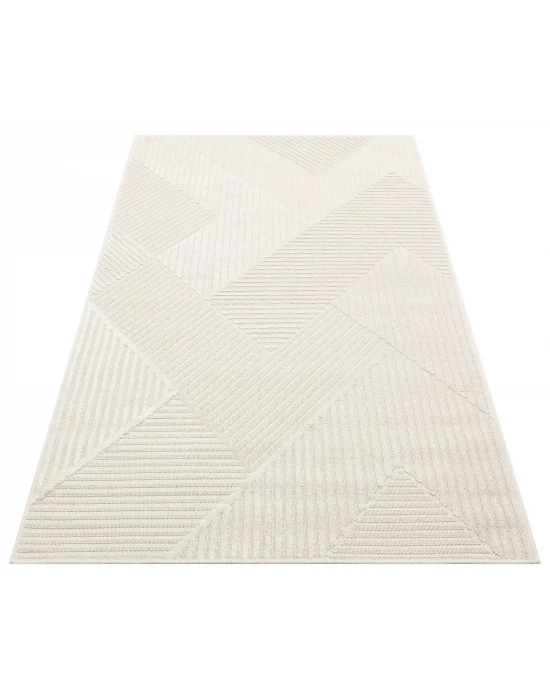 ZENITH HALI 0057 Yüksek Alçak Dokulu Naturel Yün ve Viskon Modern Dokuma Halı