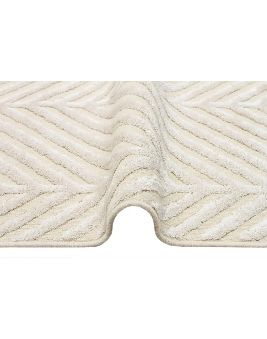 ZENITH HALI 0087 Yüksek Alçak Dokulu Naturel Yün ve Viskon Modern Dokuma Halı