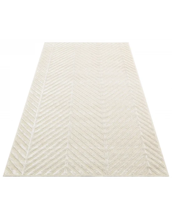 ZENITH HALI 0087 Yüksek Alçak Dokulu Naturel Yün ve Viskon Modern Dokuma Halı