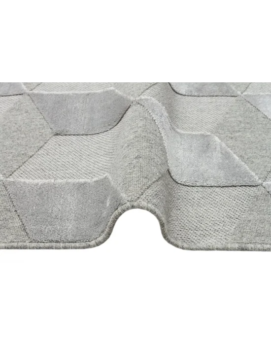 ZENITH HALI 0034 Yüksek Alçak Dokulu Naturel Yün ve Viskon Modern Dokuma Halı