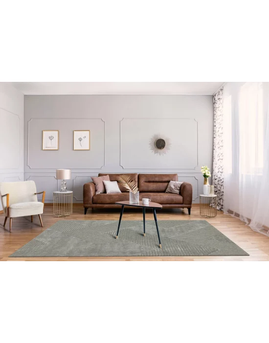 ZENITH HALI 0005 Yüksek Alçak Dokulu Naturel Yün ve Viskon Modern Dokuma Halı