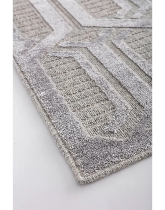 ZENITH HALI 0053 Yüksek Alçak Dokulu Naturel Yün ve Viskon Modern Dokuma Halı