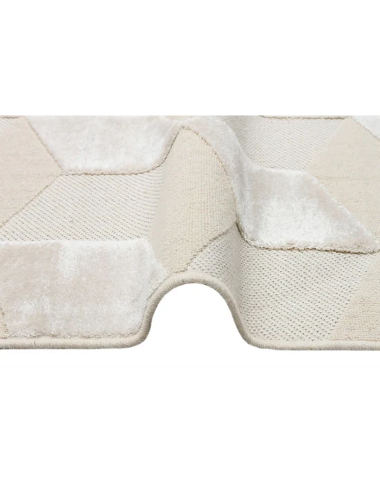 ZENITH HALI 0096 Yüksek Alçak Dokulu Naturel Yün ve Viskon Modern Dokuma Halı