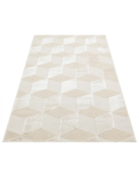 ZENITH HALI 0096 Yüksek Alçak Dokulu Naturel Yün ve Viskon Modern Dokuma Halı