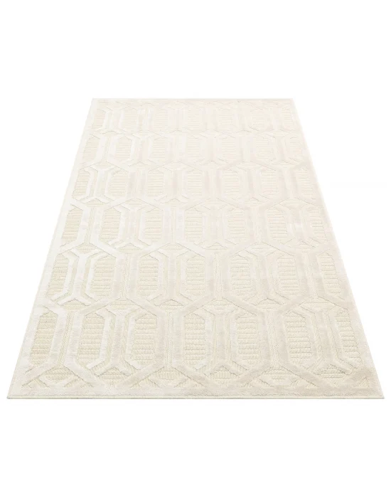 ZENITH HALI 0107 Yüksek Alçak Dokulu Naturel Yün ve Viskon Modern Dokuma Halı