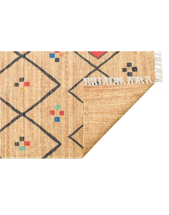 Asos As 07 Multy Jüt Hasır Görünümlü Hav Toz Vermeyen Çift Taraflı Kullanılabilen Yıkanabilir Kilim