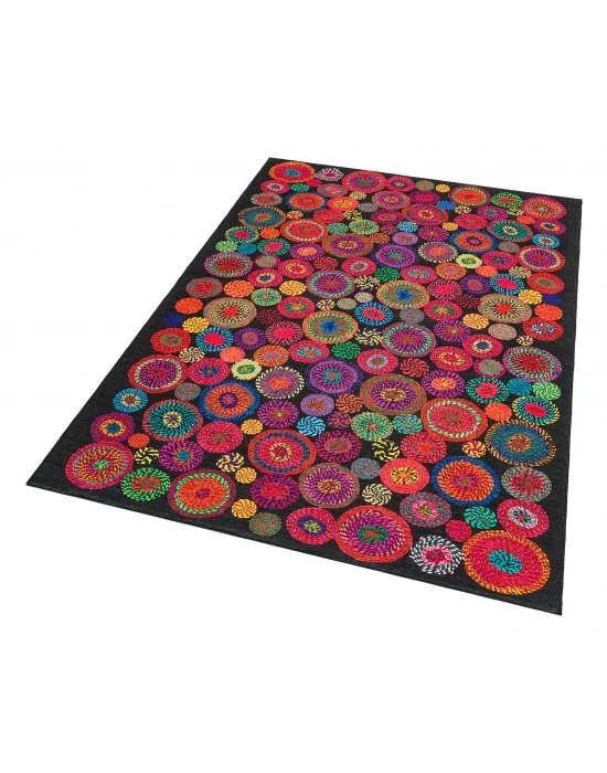 LUNA NEW HALI 0052 Otantik Geleneksel Desenli Yıkanabilir Renkli Baskı Kilim