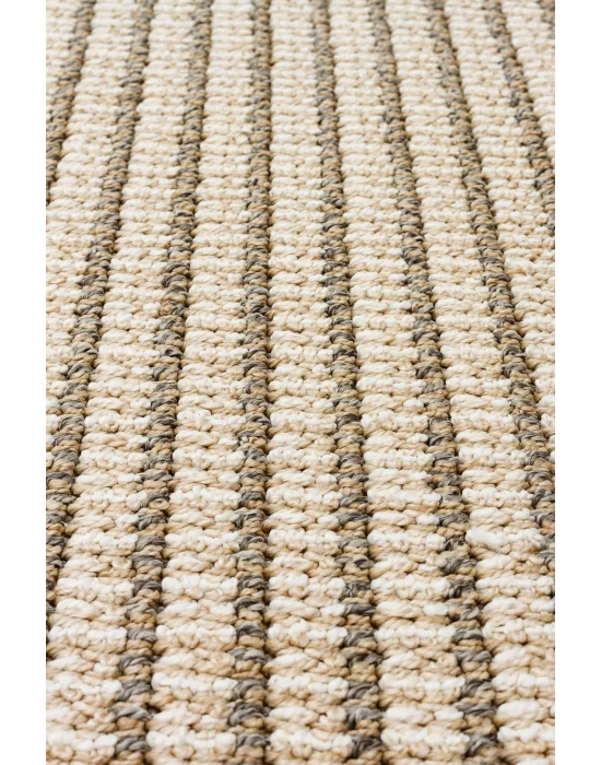 Soho Sh 17 Beige Ivory Hav Vermeyen Özel Ipler Ile Üretilen Etnik Örgü Desenlere Sahip Makine Halısı