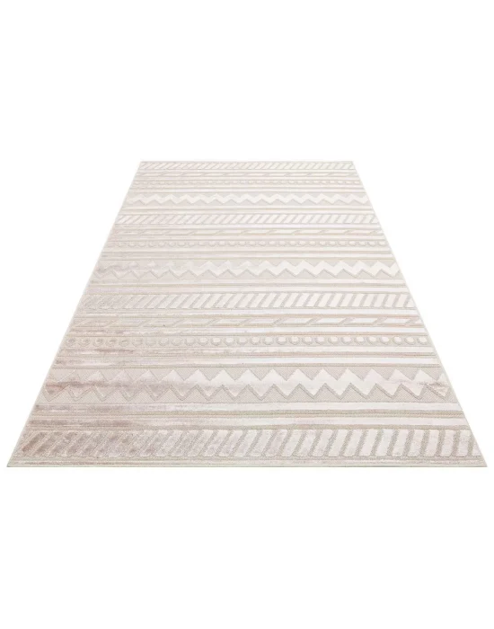 ZENITH DYED HALI 0096 Yüksek Alçak Dokulu Naturel Yün ve Viskon Modern Dokuma Halı