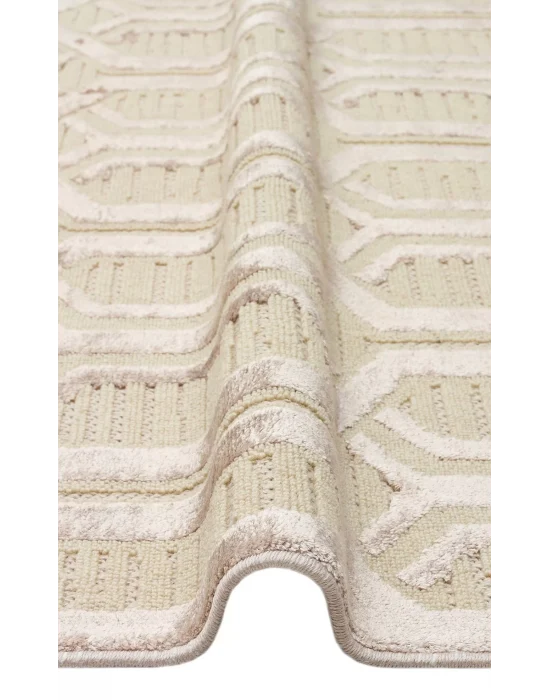 ZENITH DYED HALI 0132 Yüksek Alçak Dokulu Naturel Yün ve Viskon Modern Dokuma Halı