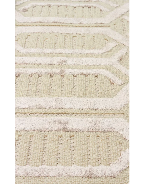 ZENITH DYED HALI 0132 Yüksek Alçak Dokulu Naturel Yün ve Viskon Modern Dokuma Halı