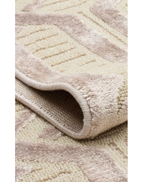 ZENITH DYED HALI 0132 Yüksek Alçak Dokulu Naturel Yün ve Viskon Modern Dokuma Halı