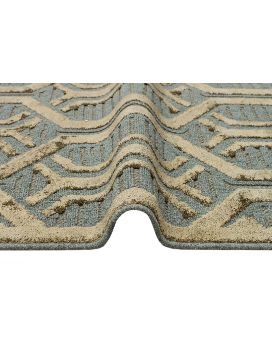 ZENITH DYED HALI 0139 Yüksek Alçak Dokulu Naturel Yün ve Viskon Modern Dokuma Halı