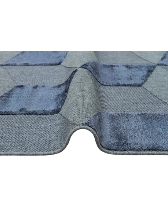 ZENITH DYED HALI 0077 Yüksek Alçak Dokulu Naturel Yün ve Viskon Modern Dokuma Halı