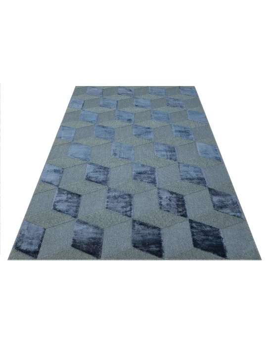 ZENITH DYED HALI 0077 Yüksek Alçak Dokulu Naturel Yün ve Viskon Modern Dokuma Halı