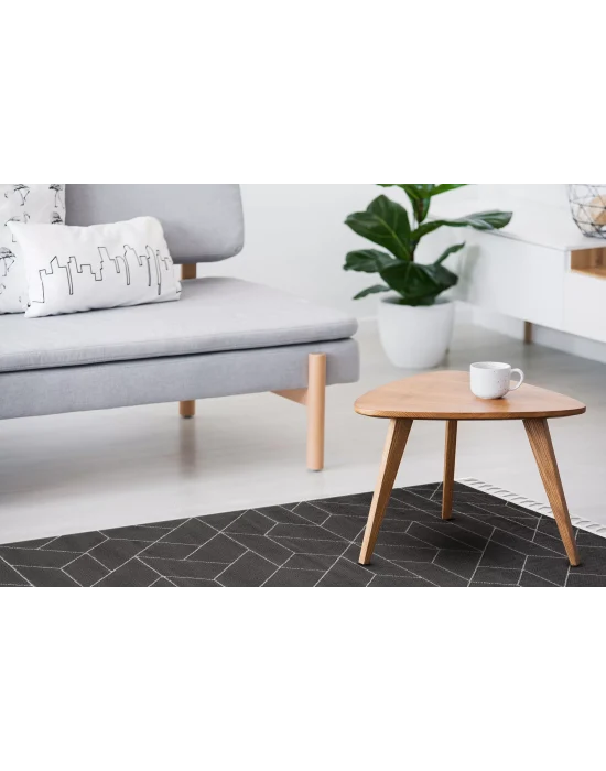 Urban 03 Black Grey Etnik Desenlere Sahip Hav Toz Vermez Yumuşak Dokulu Modern Halı