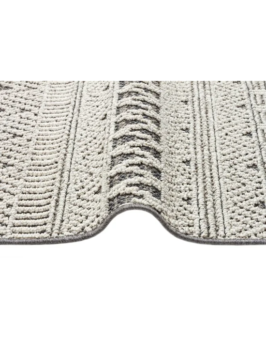 Soho Sh 14 Grey Hav Vermeyen Özel Ipler Ile Üretilen Etnik Örgü Desenlere Sahip Makine Halısı