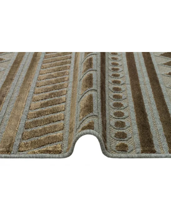 ZENITH DYED HALI 0124 Yüksek Alçak Dokulu Naturel Yün ve Viskon Modern Dokuma Halı