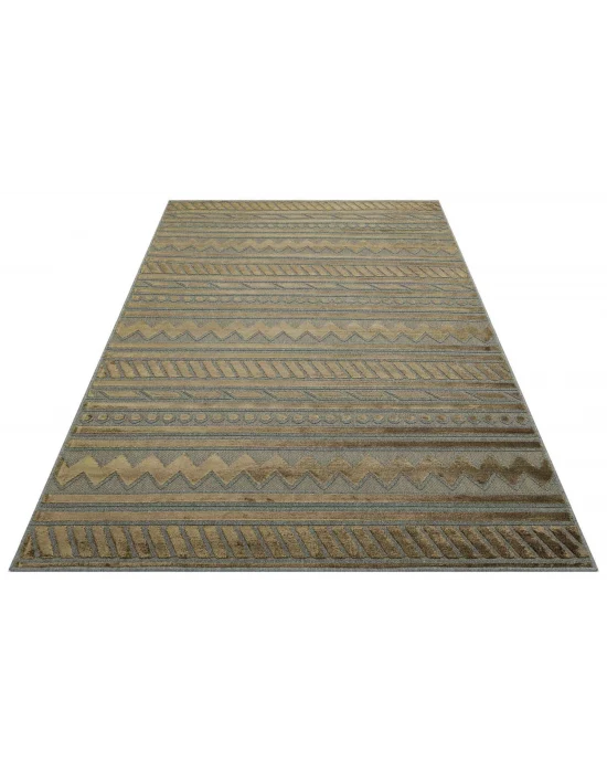 ZENITH DYED HALI 0124 Yüksek Alçak Dokulu Naturel Yün ve Viskon Modern Dokuma Halı