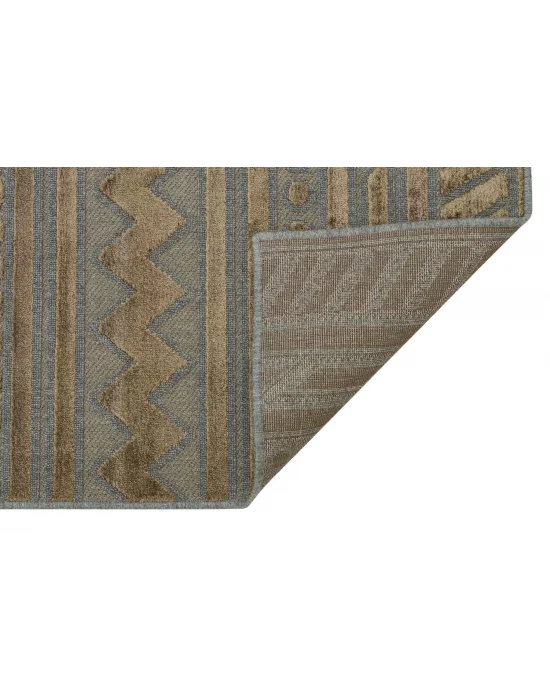 ZENITH DYED HALI 0124 Yüksek Alçak Dokulu Naturel Yün ve Viskon Modern Dokuma Halı