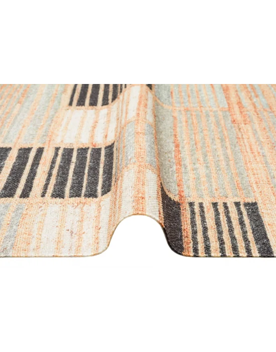 Asos As 08 Natural Grey Jüt Hasır Görünümlü Hav Toz Vermeyen Çift Taraflı Kullanılabilen Yıkanabilir Kilim