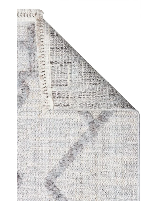 MALIBU HALI 0001 Hav Toz Vermez Yumuşak Dokulu Etnik Örgü Desenlere Sahip Modern İskandinav Halı