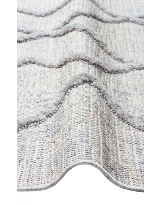 MALIBU HALI 0001 Hav Toz Vermez Yumuşak Dokulu Etnik Örgü Desenlere Sahip Modern İskandinav Halı