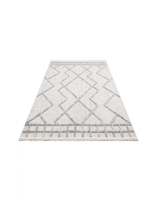 MALIBU HALI 0001 Hav Toz Vermez Yumuşak Dokulu Etnik Örgü Desenlere Sahip Modern İskandinav Halı