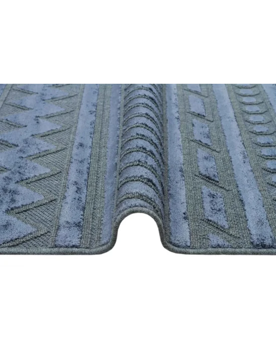 ZENITH DYED HALI 0108 Yüksek Alçak Dokulu Naturel Yün ve Viskon Modern Dokuma Halı