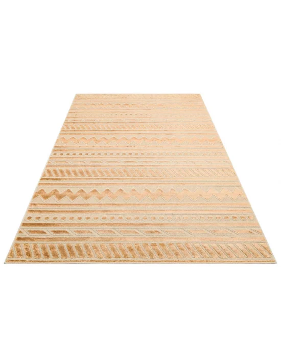 ZENITH DYED HALI 0115 Yüksek Alçak Dokulu Naturel Yün ve Viskon Modern Dokuma Halı