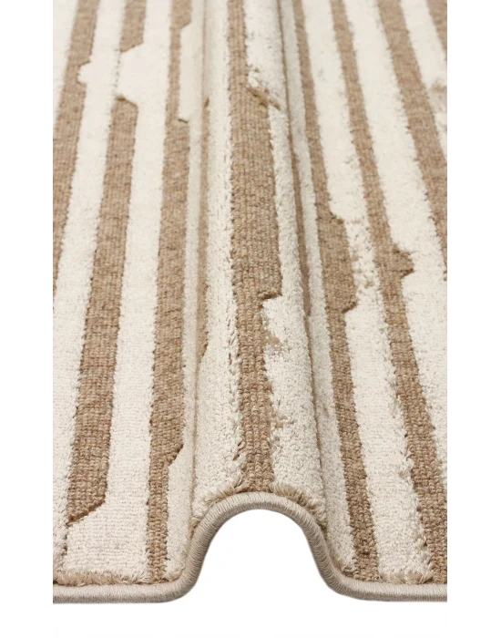 ZENITH HALI 0244 Yüksek Alçak Dokulu Naturel Yün ve Viskon Modern Dokuma Halı