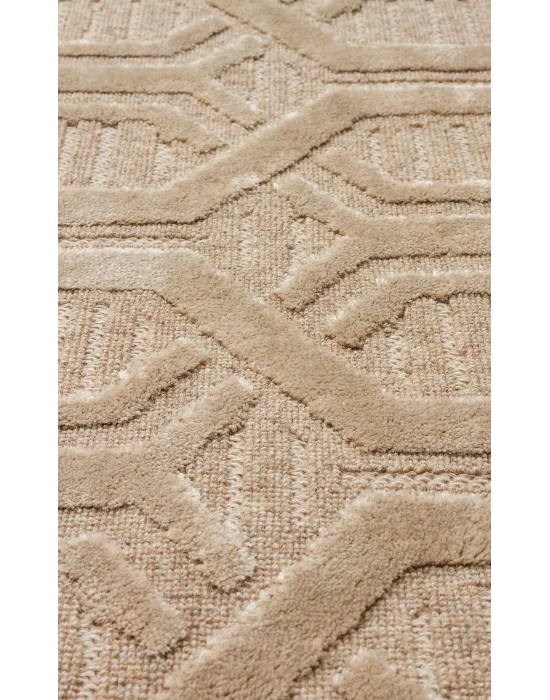 ZENITH HALI 0251 Yüksek Alçak Dokulu Naturel Yün ve Viskon Modern Dokuma Halı