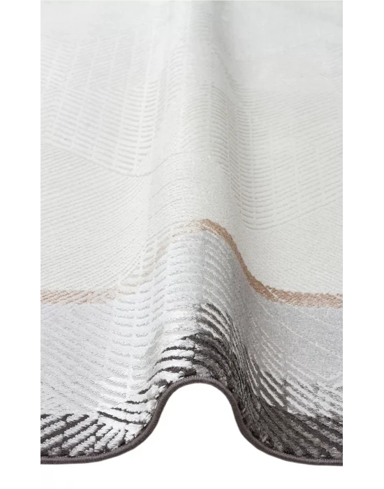 LISBON HALI 0049 Parlak Dokulu Modern Desenli Renkli Metalik Işıltılı Makine Halısı